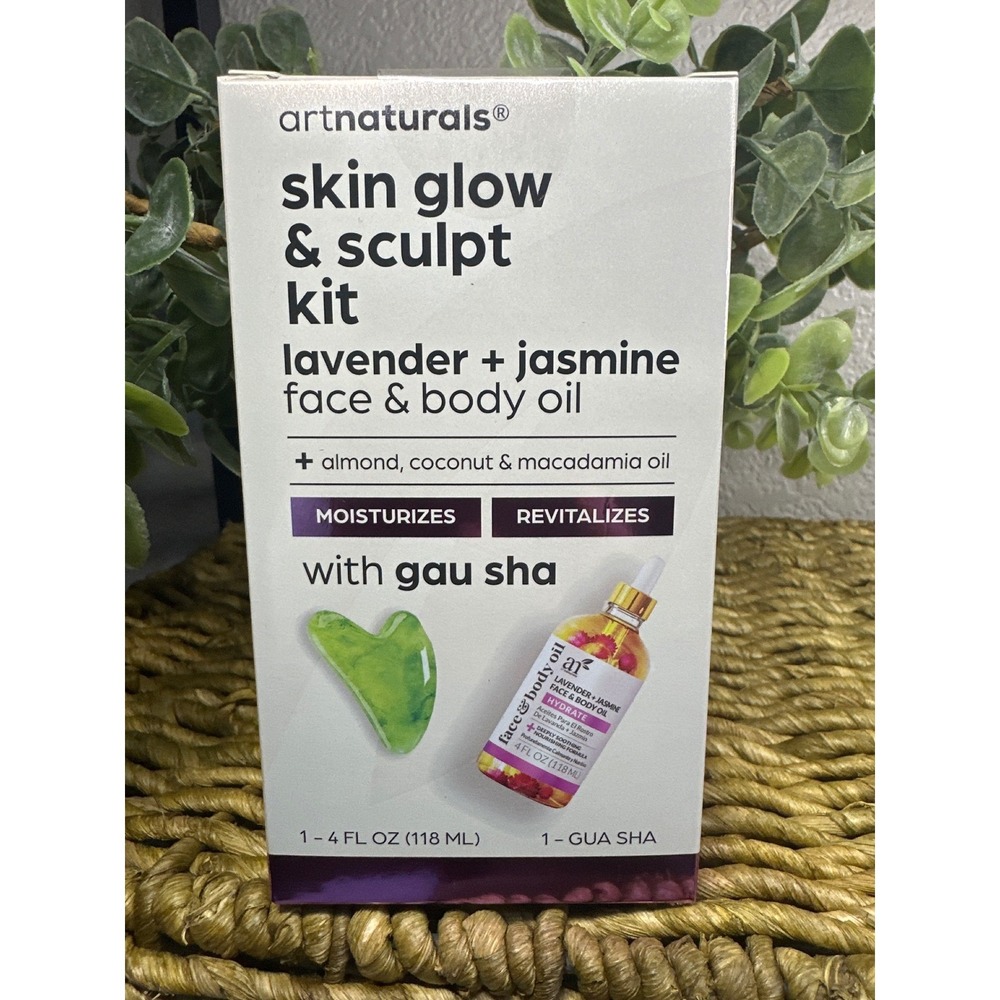 artnaturals‎ Skin Glow Sculpt Kit Lavender Jasmine Face Body Oil Gua Sha